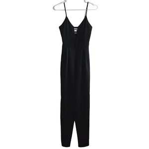 🟢7214 * Contempo Casuals Jumpsuit Black Size S Vintage 90s